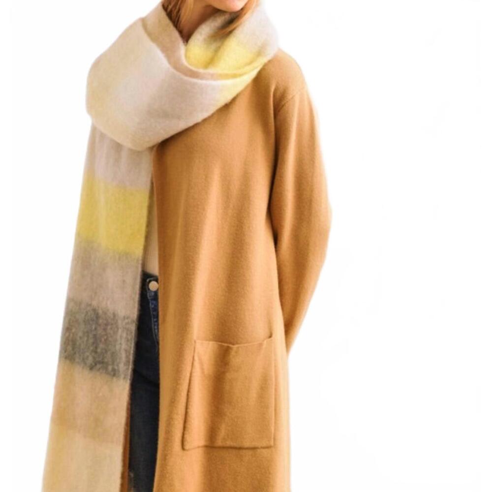NEW CIEL palmier brushed scarf in pastel plaid